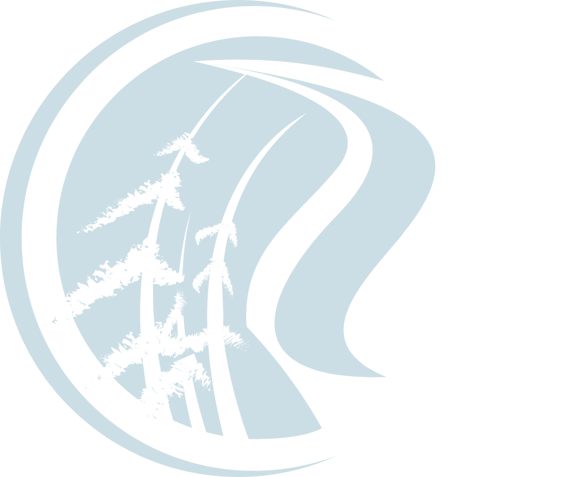 A blue logo